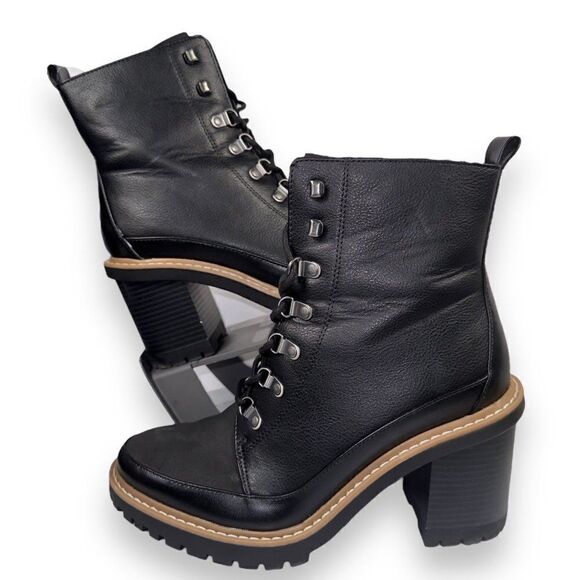 A New Day Tessa Winter Boots Vegan Leather Black Women's 9.5 - Picture 1 of 12